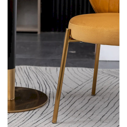 Roundhill Furniture Amoa Contemporary 3-Piece Dining Set, White Round Table and 2 Chairs