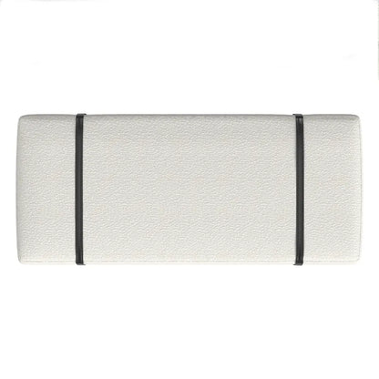 Upholstered Bench with Metal Base - Cream Boucle