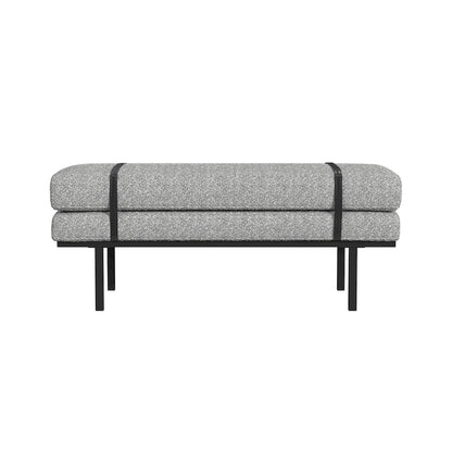 Upholstered Bench with Metal Base - Cream Boucle