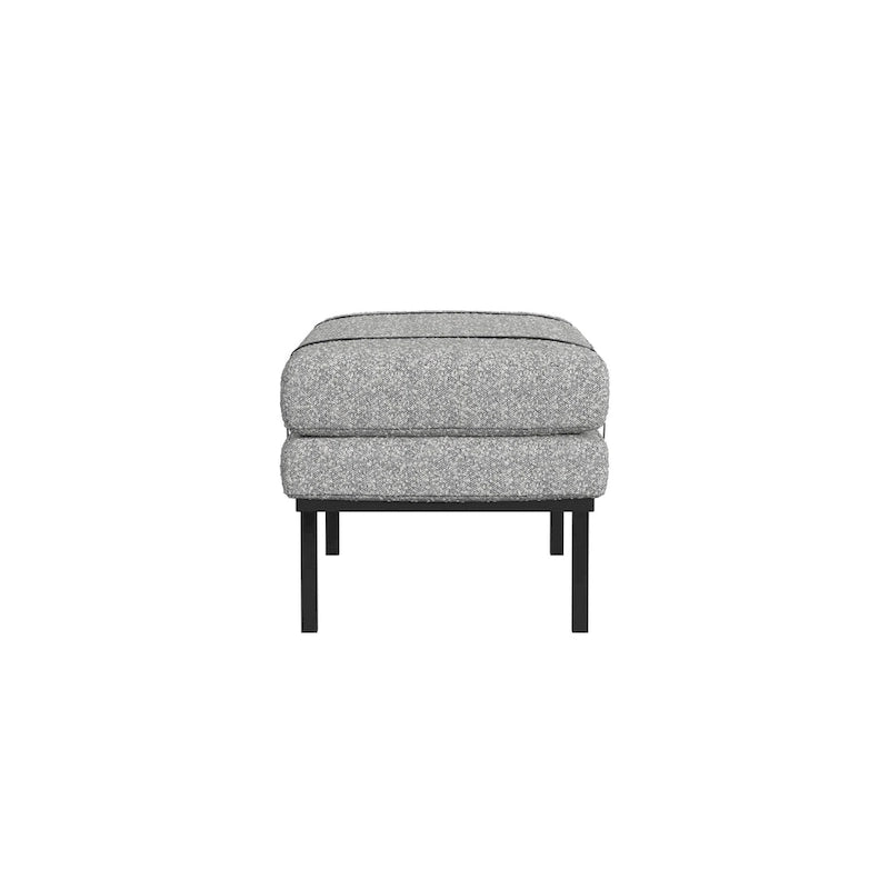 Upholstered Bench with Metal Base - Cream Boucle