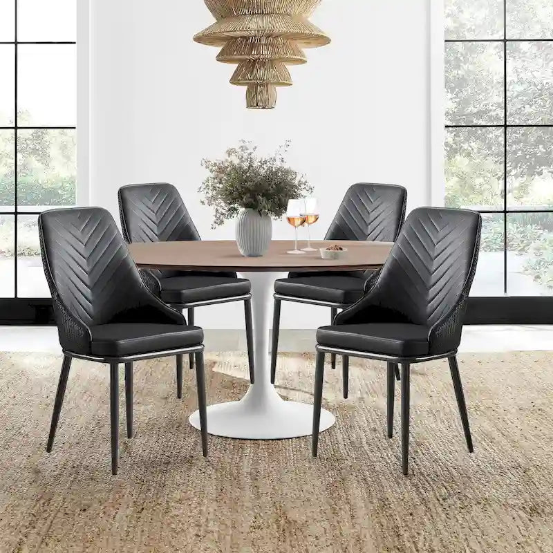 Faux Leather Upholstered Dining Chairs, Set of 4 - 18.1W x 21.3W x 36.6H