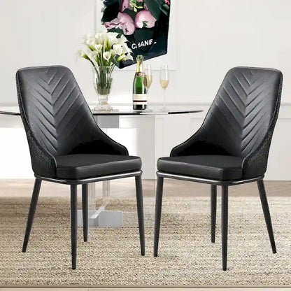 Faux Leather Upholstered Dining Chairs, Set of 4 - 18.1W x 21.3W x 36.6H