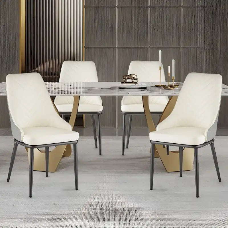 Faux Leather Upholstered Dining Chairs, Set of 4 - 18.1W x 21.3W x 36.6H