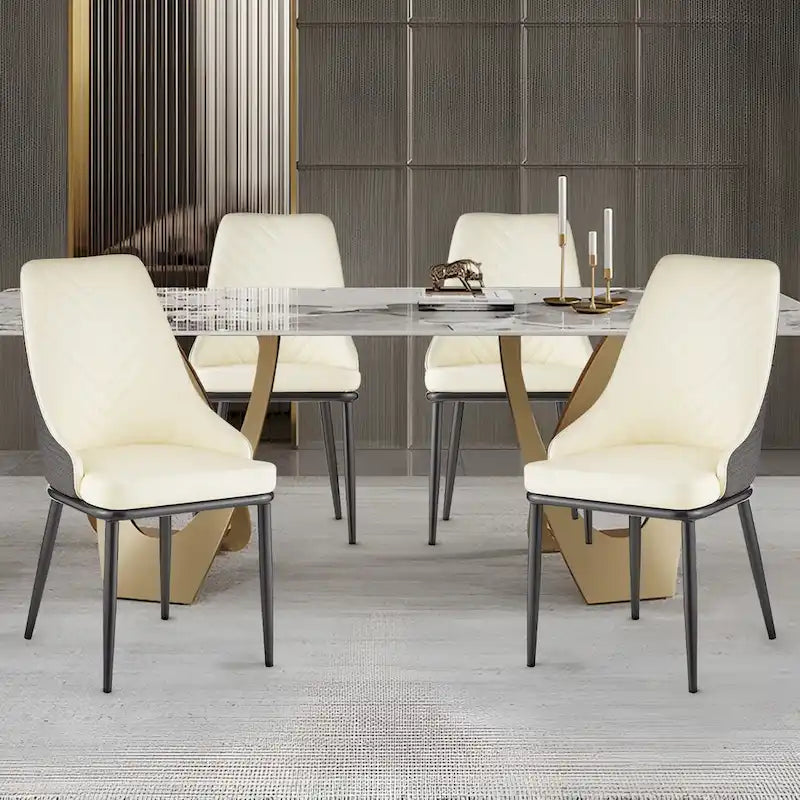 Faux Leather Upholstered Dining Chairs, Set of 4 - 18.1W x 21.3W x 36.6H