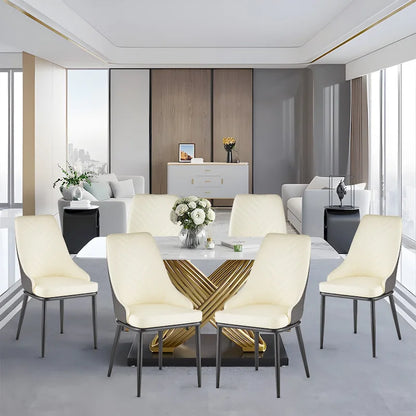 Faux Leather Upholstered Dining Chairs, Set of 4 - 18.1W x 21.3W x 36.6H