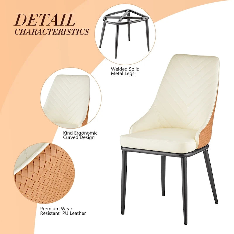 Faux Leather Upholstered Dining Chairs, Set of 4 - 18.1W x 21.3W x 36.6H