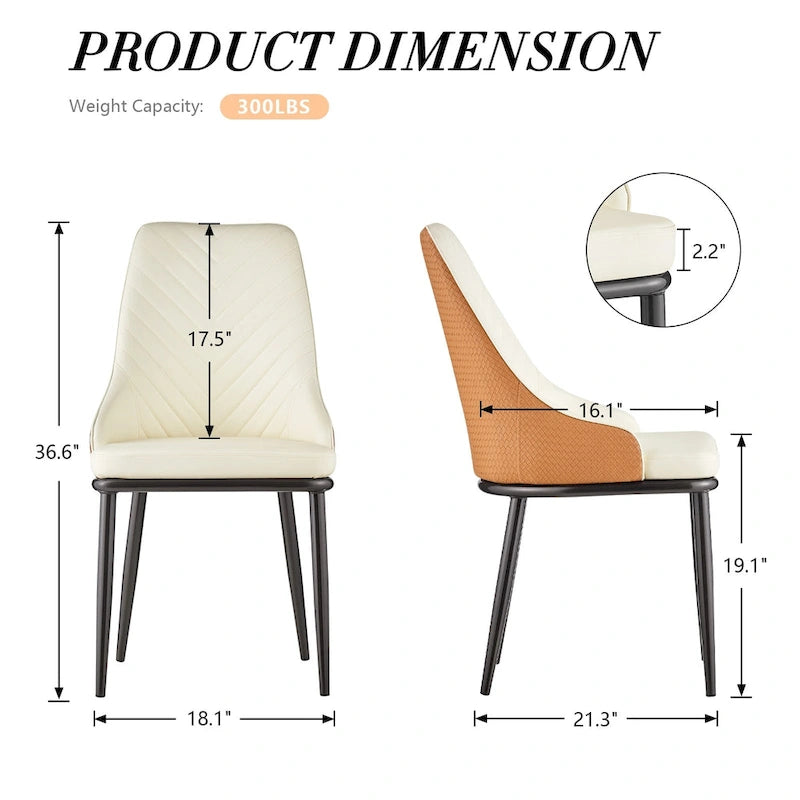 Faux Leather Upholstered Dining Chairs, Set of 4 - 18.1W x 21.3W x 36.6H