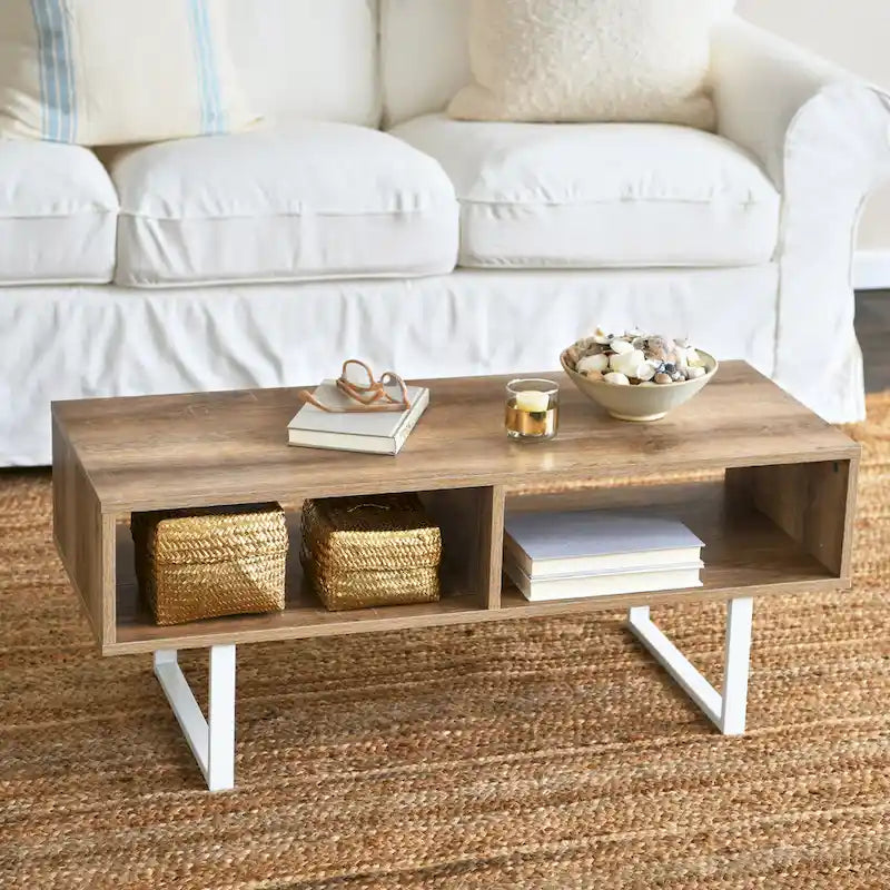 Household Essentials Rectangular TV Stand Coffee Table and Storage - 15.8L x 39.4W x 15.8H