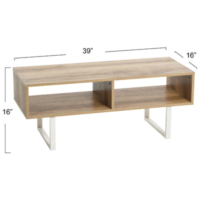 Household Essentials Rectangular TV Stand Coffee Table and Storage - 15.8L x 39.4W x 15.8H