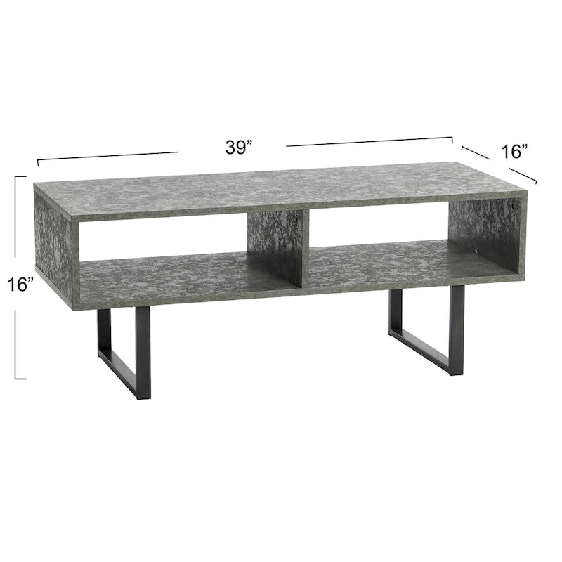 Household Essentials Rectangular TV Stand Coffee Table and Storage - 15.8L x 39.4W x 15.8H