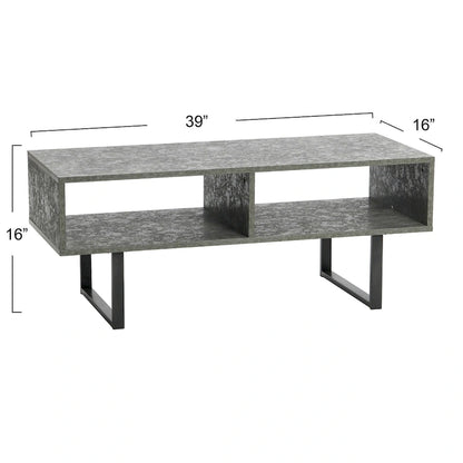 Household Essentials Rectangular TV Stand Coffee Table and Storage - 15.8L x 39.4W x 15.8H