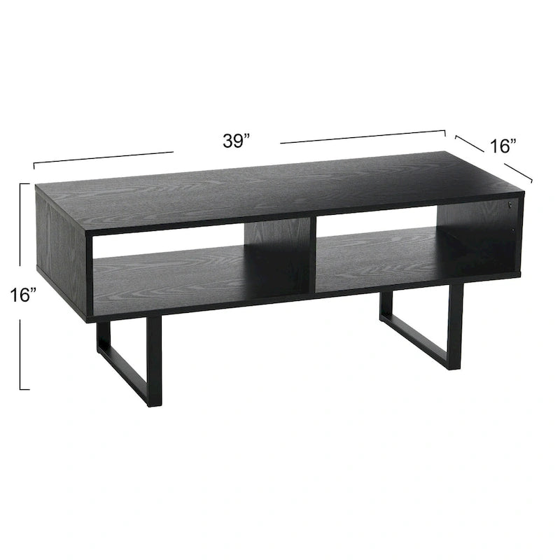 Household Essentials Rectangular TV Stand Coffee Table and Storage - 15.8L x 39.4W x 15.8H