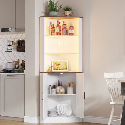 66 Tall Corner Cabinet With Led Light