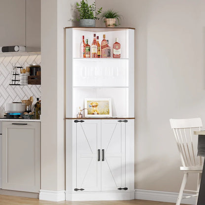 66 Tall Corner Cabinet With Led Light