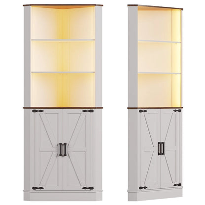 66 Tall Corner Cabinet With Led Light