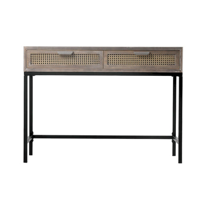 COZAYH 44 Woven Front Modern Farmhouse Console Table Sofa