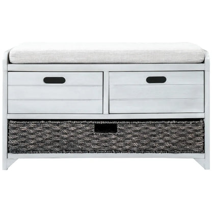 Nestfair Storage Bench Entryway Bench with Removable Basket and 2 Drawers