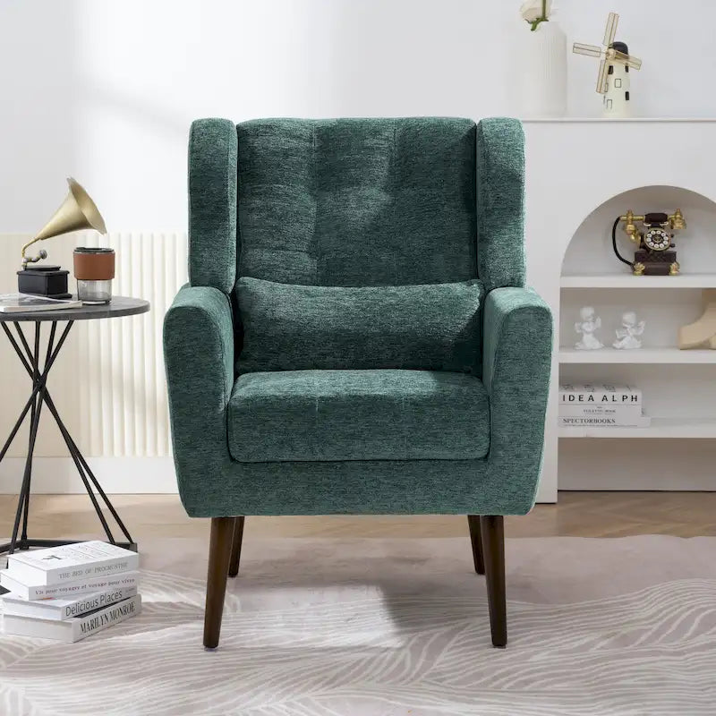Chenille Fabric Accent Chair with Arm