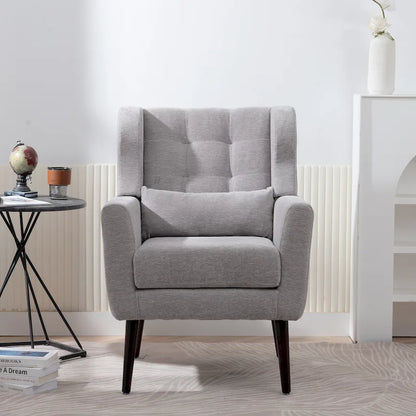 Chenille Fabric Accent Chair with Arm