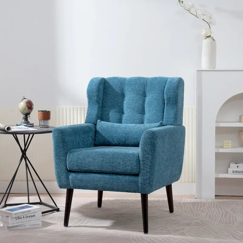 Chenille Fabric Accent Chair with Arm