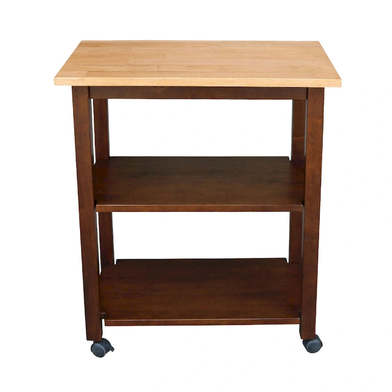 Porch & Den Estelle Solid Wood Microwave Kitchen Cart