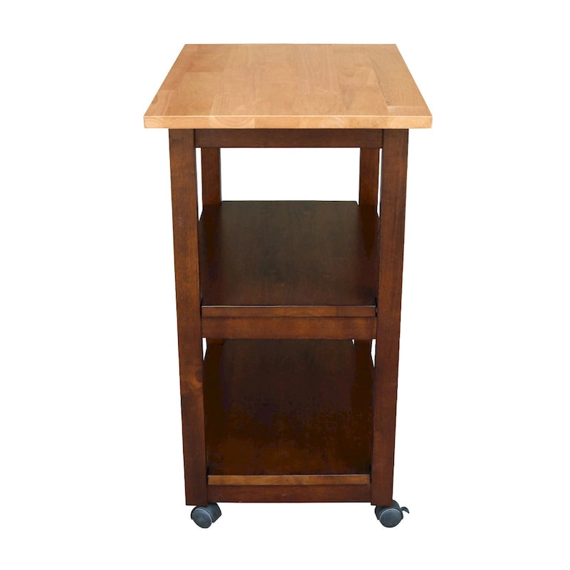 Porch & Den Estelle Solid Wood Microwave Kitchen Cart