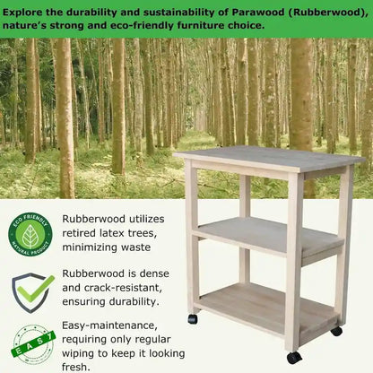 Porch & Den Estelle Solid Wood Microwave Kitchen Cart