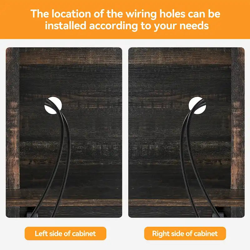 Farmhouse Wine Cabinet Kitchen Buffet with Wine Rack - 15.7D x 47.2W x 69.6H