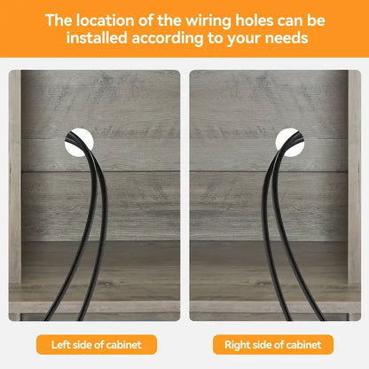 Farmhouse Wine Cabinet Kitchen Buffet with Wine Rack - 15.7D x 47.2W x 69.6H