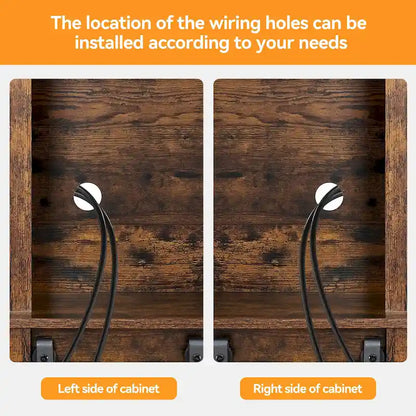 Farmhouse Wine Cabinet Kitchen Buffet with Wine Rack - 15.7D x 47.2W x 69.6H