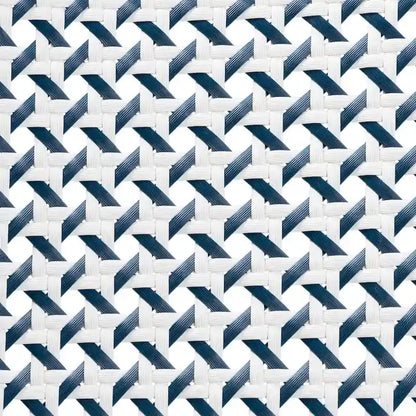 Luciana Modern French Blue and White Weaving Natural Rattan Bistro Chair