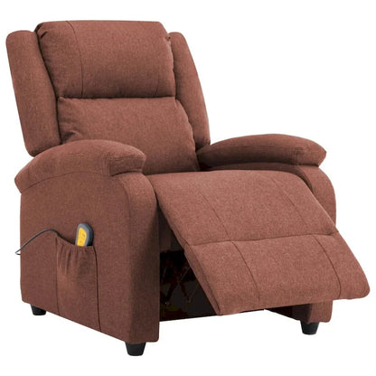 Massage Chair Brown Fabric - 71 x 92 x 96 cm
