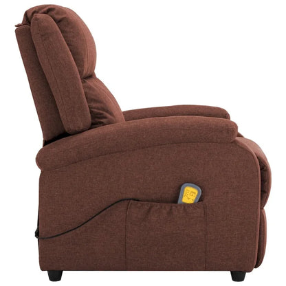 Massage Chair Brown Fabric - 71 x 92 x 96 cm
