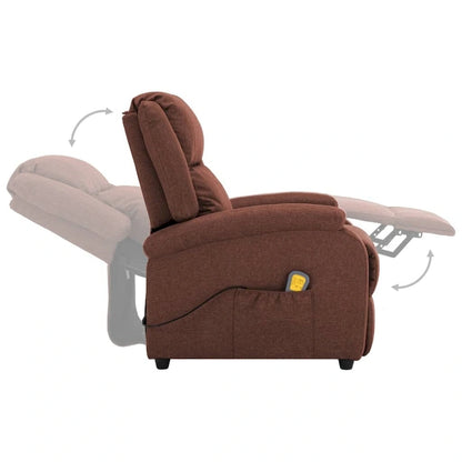 Massage Chair Brown Fabric - 71 x 92 x 96 cm