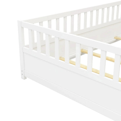 Montessori wooden children's floor bed with Support slat