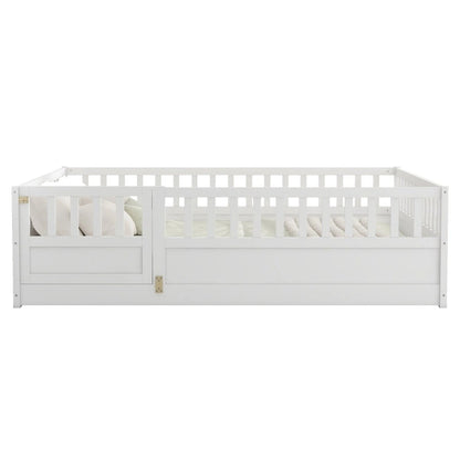 Montessori wooden children's floor bed with Support slat