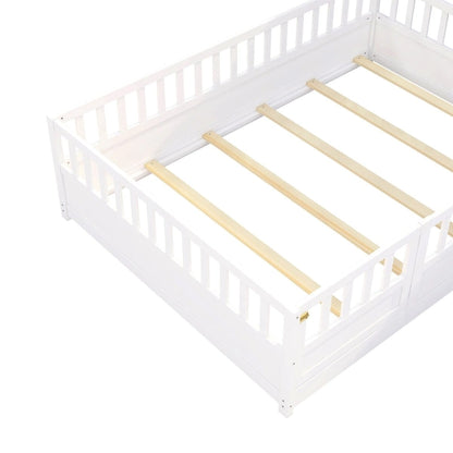 Montessori wooden children's floor bed with Support slat