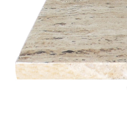 Venus 18.5 Contemporary Natural Marble Handmade T-Shaped End Table, Gray/Beige, by JONATHAN Y.