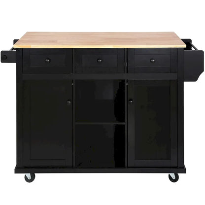 Kitchen Cart with Drop-Leaf Countertop