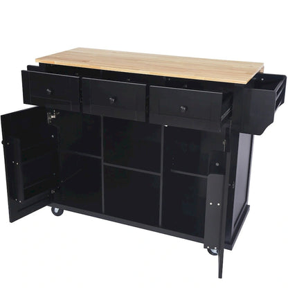 Kitchen Cart with Drop-Leaf Countertop