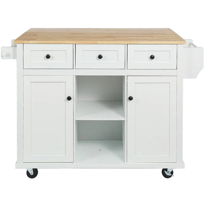 Kitchen Cart with Drop-Leaf Countertop