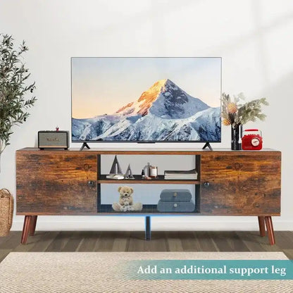 TV Stand, Mid Century Modern TV Stand for 55/60 inch TV, Farmhouse TV Stand, Entertainment Center for Living Room