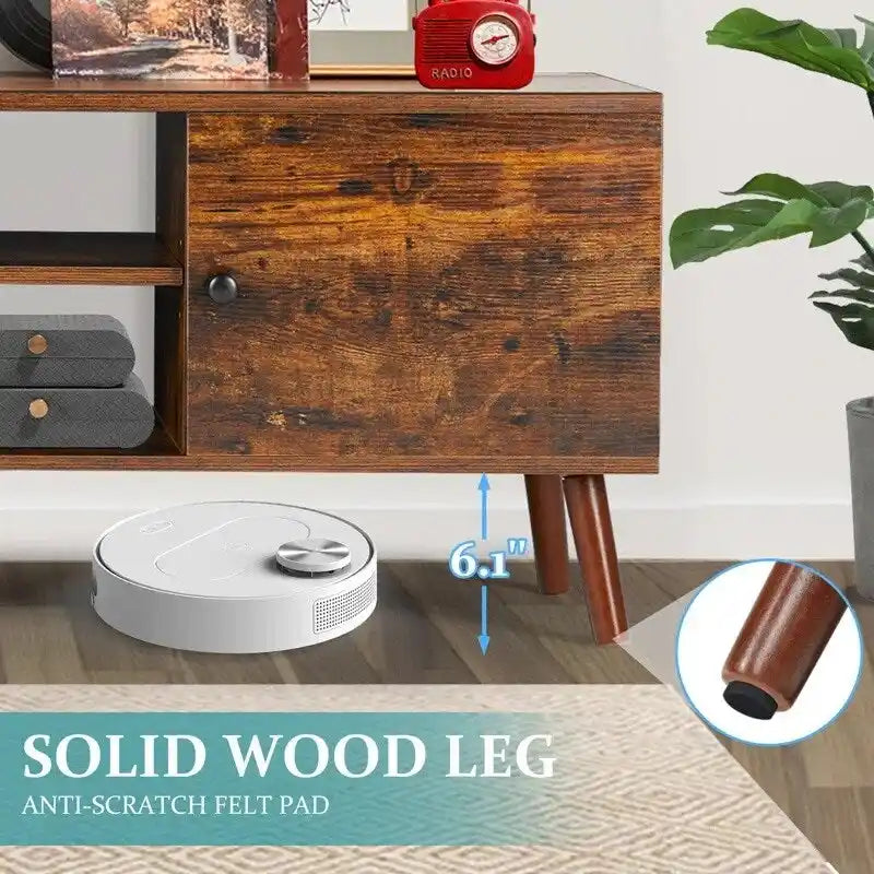 TV Stand, Mid Century Modern TV Stand for 55/60 inch TV, Farmhouse TV Stand, Entertainment Center for Living Room