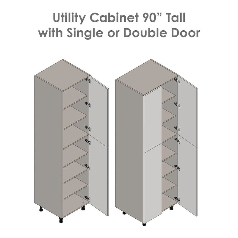 36 x 90 Utility Cabinet-Four Door-Grey - 36 x 90 x 23 3/8