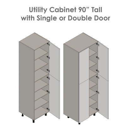 36 x 90 Utility Cabinet-Four Door-Grey - 36 x 90 x 23 3/8