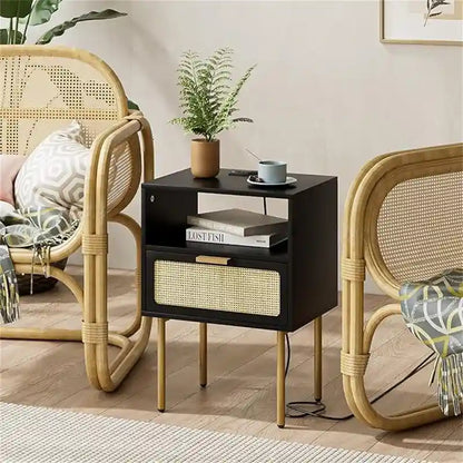 Nightstand with Charging Station - 11.81D x 15.75W x 22.05H