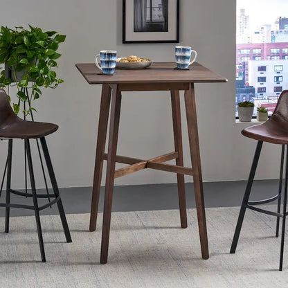 Modern Bar Height 42 Dining Table, Rubberwood Legs and Laminate Table Top