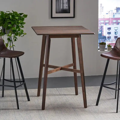 Modern Bar Height 42 Dining Table, Rubberwood Legs and Laminate Table Top