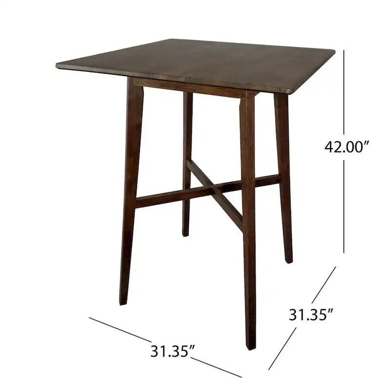 Modern Bar Height 42 Dining Table, Rubberwood Legs and Laminate Table Top