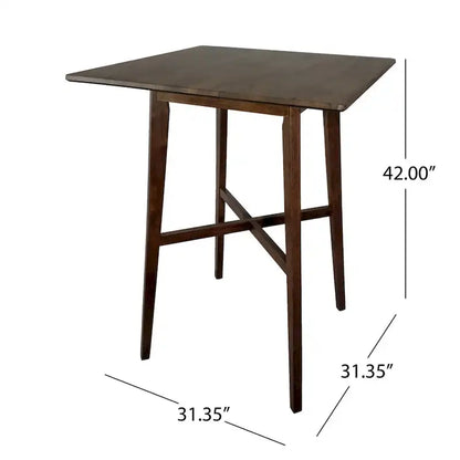 Modern Bar Height 42 Dining Table, Rubberwood Legs and Laminate Table Top